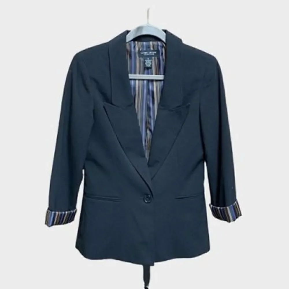 Larry Levine Stretch Black Blazer Size Small New